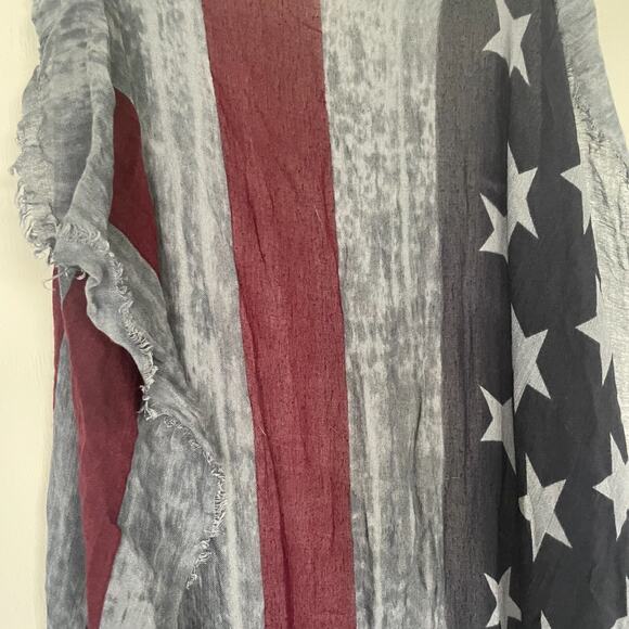 American Flag Printed Faded Vintage‎ Style Woman's Infinity Wrap Scarf 29"Length - Picture 10 of 10
